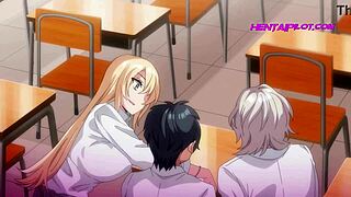 Steamy threesome with horny classmates and rough sex antics