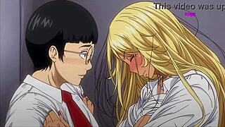 Blonde teen gets a creampie after a hardcore anal session