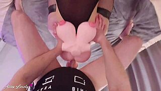 Kinky housewife gets threesome with sex doll and friend