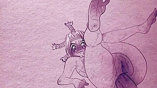 2D animated sex with pen and paper drawings