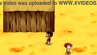 Mr. Satan watches Miss Piiza get gangbanged at Cell Games