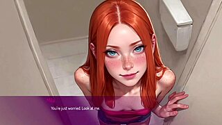 Wife encounters stranger in public toilet while husband is away - 3d animated game featuring Mila AI
