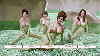 Steamy hot springs orgy with three MILFS and more