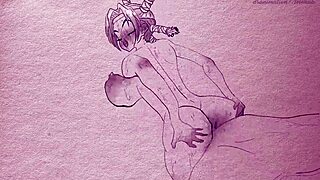 2D animated sex with pen and paper drawings