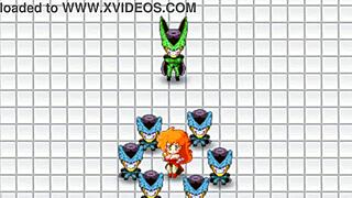 Mr. Satan watches Miss Piiza get gangbanged at Cell Games