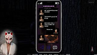 Beautiful women with big chests pleasure themselves in a visual novel