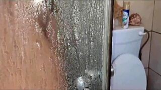 Caught my stepmum and stepsister in some hot shower action