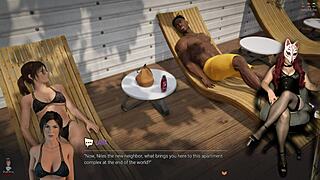 croft adventures ep 18, bikini milf teases outdoors in anime