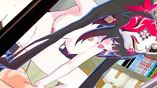 Intense correction in Honkai Star Rail with a mature mommy and big tits