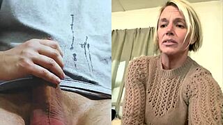 A mature woman enjoys watching ballbusting for the first time