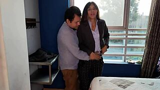 Latina milf gets a cock in her mouth and pussy