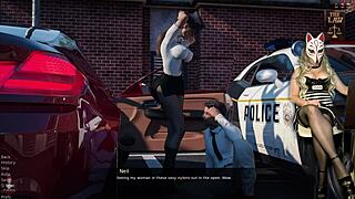 Beautiful women in uniform in a hot cosplay game
