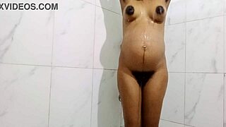Beautiful pregnant woman takes a relaxing bath and wants a big cock to satisfy her needs