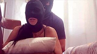 Chairtied and hooded, I take big cock everywhere