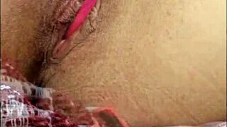 Hot blonde masturbating in her room.