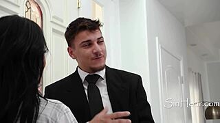 slippery holiday massage turns into sensual celebration