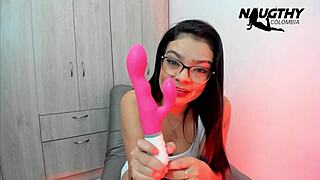 Latina Mature Tests Toy Until Squirting