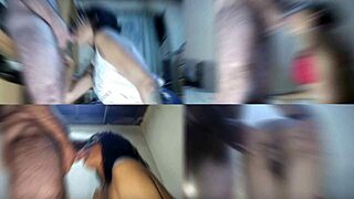 Hot cum shot in the mouth, on her knees, amateur MILF