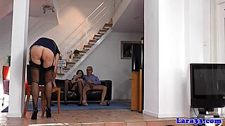 British MILF enjoys a threesome with doggy style sex