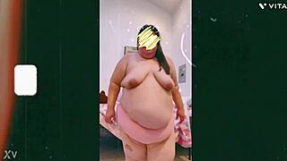 Old cougar with saggy tits dancin’ topless on cam, so hot! 🔥