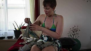 European MILF in bikini, panty fetish at its finest