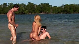 Brazilian Barbie Banks Takes Double Penetration in Water