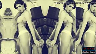 Busty Brunette Milf Strips Naked And Shows Off