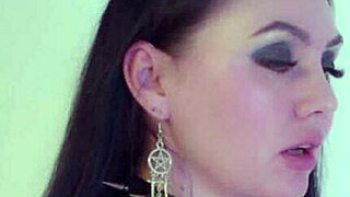 Lecherous Brunette Pegs Guy and Swallows His Load