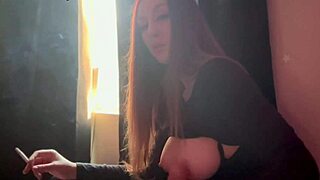 italian long hair artemisia love dildo handjob smoking cigarette