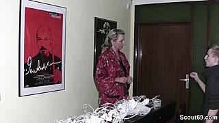 Young beauty seduces her toyboy at work and gives him pleasure