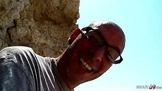 Redhead MILF gets picked up for hardcore anal beach sex