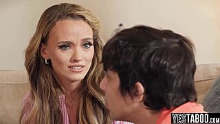 Big boobs milf stepmom motivates horny teen 18+ stepson with blowjob