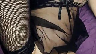A homemade video of a wife who is a milf and a sexual deviant while her husband watches