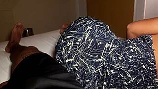 Stepmom and stepson share a bed, ending up banging with English subtitles.