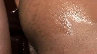 Beautiful black milf Sydnee Capri in fishnet suit fucks monster cock with blowjob