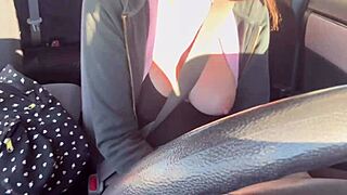 Italian Milf Artemisia Love Flashes Juicy Boobs on Solo Car Ride