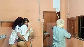 Lesbian Sex in Front of Painter Turns So Wild