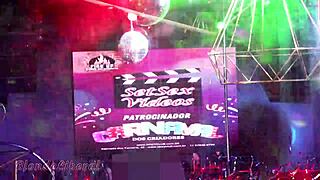 bald slut doing crazy stuff and fucking in the carnival booth spicyclub trailer