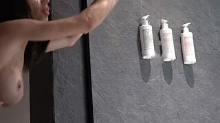 Elite escort girl nails service for rich client in bathroom. Pure perfection in 4k.