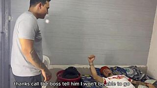 Helping my sick friend with a hot nurse is a must