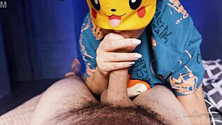 Handjob with a Pikachu, please suck my cock xsanyany