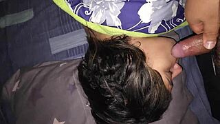 My friend's mom is resting on my bed and I meet her
