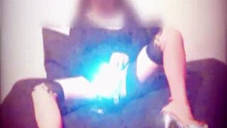 wife flashes belly in pantyhose while muff diving with brother-in-law