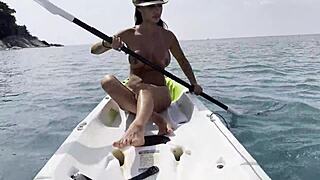 naughty monika fox masturbates and squirts on a kayak in the sea free