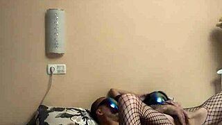 Skinny milf wife rides deep cock, overwhelmed by intense anal pleasure in fishnets