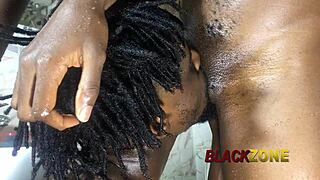 shower fun with hot stepmom in close-up view