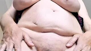 The busty gilf teasing her hungry andhorny pussy