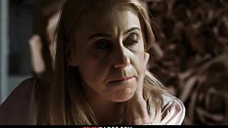 Blonde milf psychologist faces rough domination in double penetration session