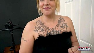 busty blonde logan lace swallows cock deep and gets her pussy pounded hard