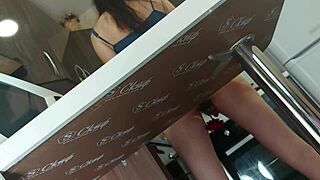 My hairy pussy fits perfectly with my flowery touch during intense fingering. Wet homemade action with my big clit drives loud moans.